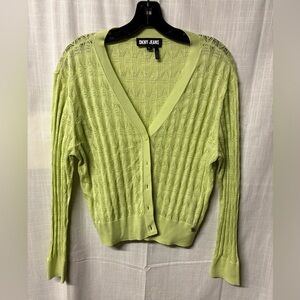 DKNY Light Green Cardigan Sweater
